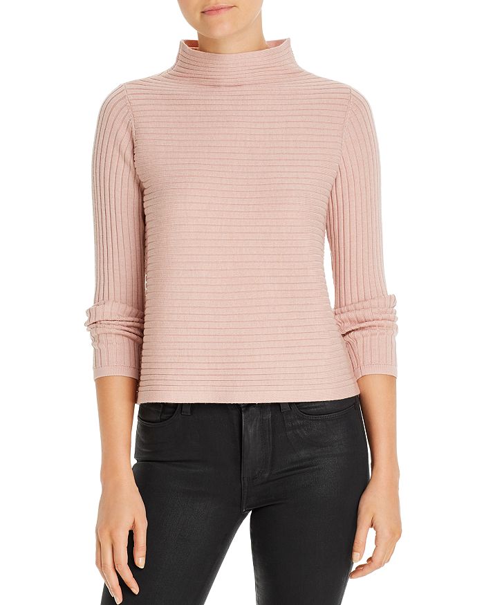 EILEEN FISHER Womens Yellow Ribbed Drop-shoulder Long Sleeve Round Neck Sweater main image 0