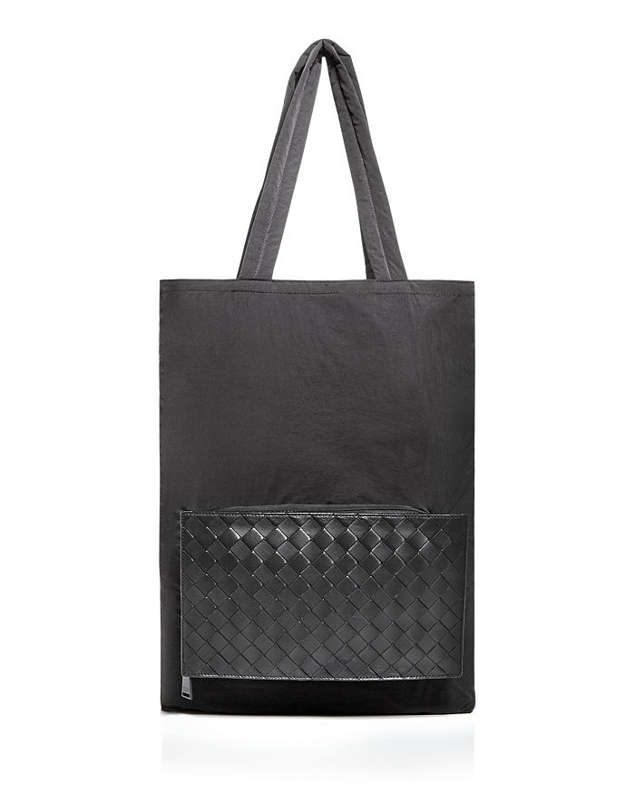Bottega Veneta 1.5 Intrecciato Nylon & Leather Tote Bag In Black