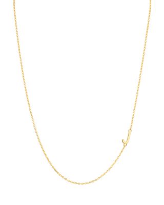 Asymmetrical Initial Necklace in 18K Gold-Plated Sterling Silver, 16"