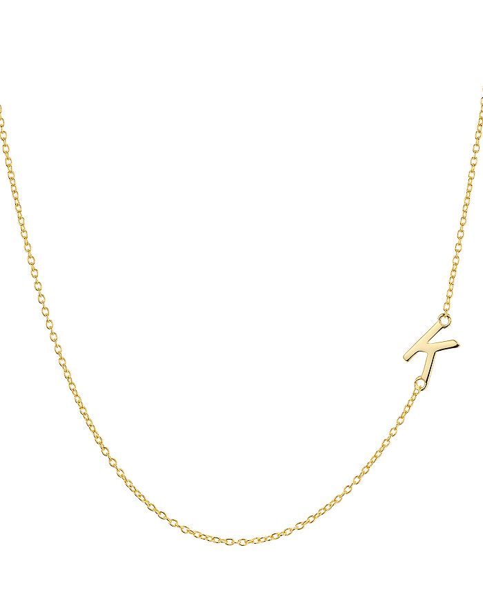 Shop Argento Vivo Asymmetrical Initial Necklace In 18k Gold-plated Sterling Silver, 16 In Gold/k
