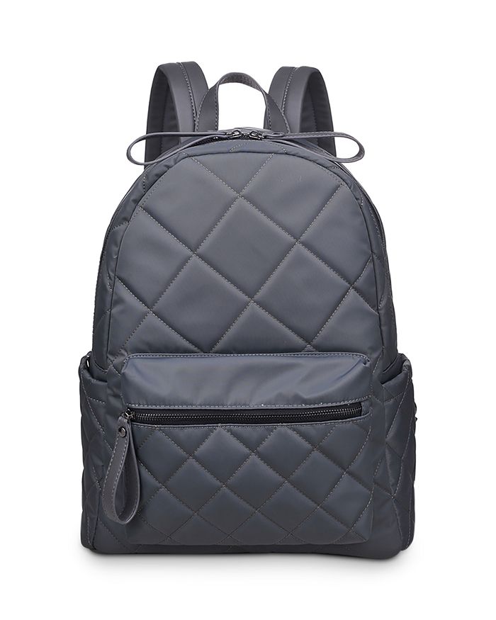 Sol & Selene Large Motivator Quilted Nylon Backpack In Charcoal/gunmetal