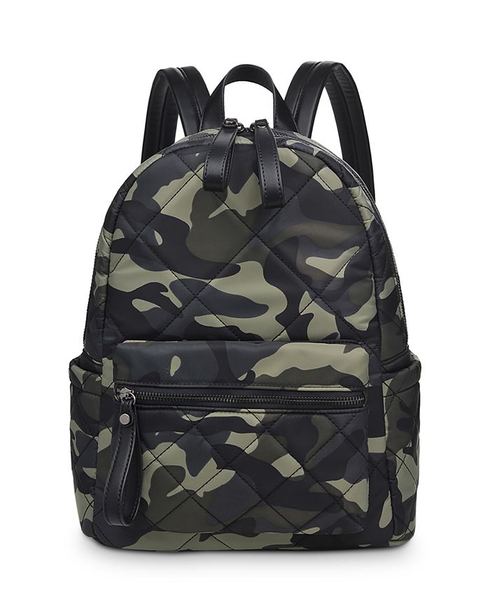 Sol & Selene Mini Motivator Quilted Nylon Backpack In Camo/gunmetal