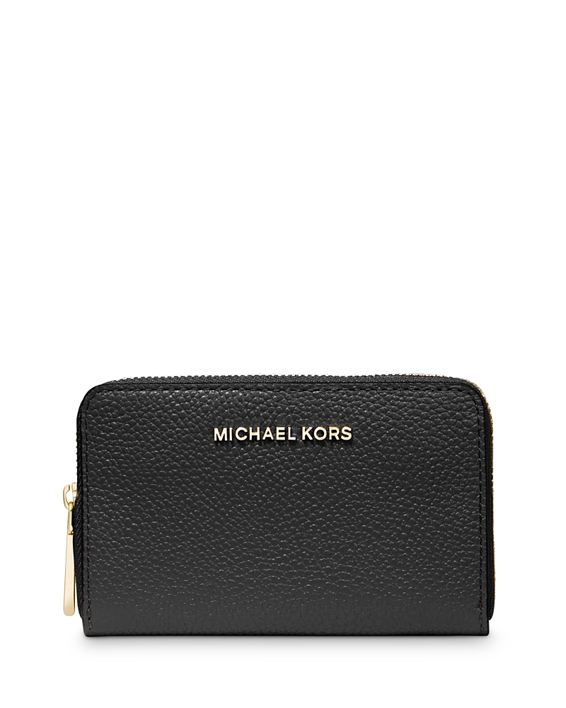 Michael Kors Jet Set Small Zip Around Card Case In Black