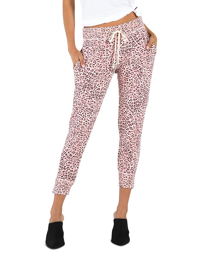 N Philanthropy Corner Leopard Print Jogger Pants In Pink Modesens
