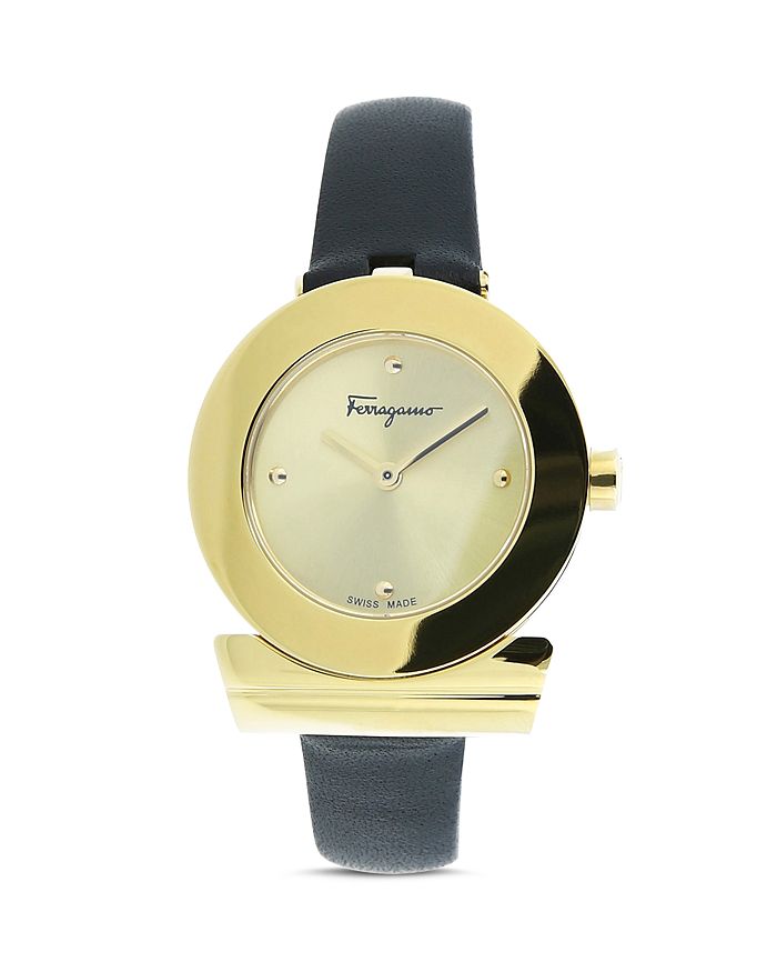 Ferragamo Gancini Watch, 27mm In Gold/black