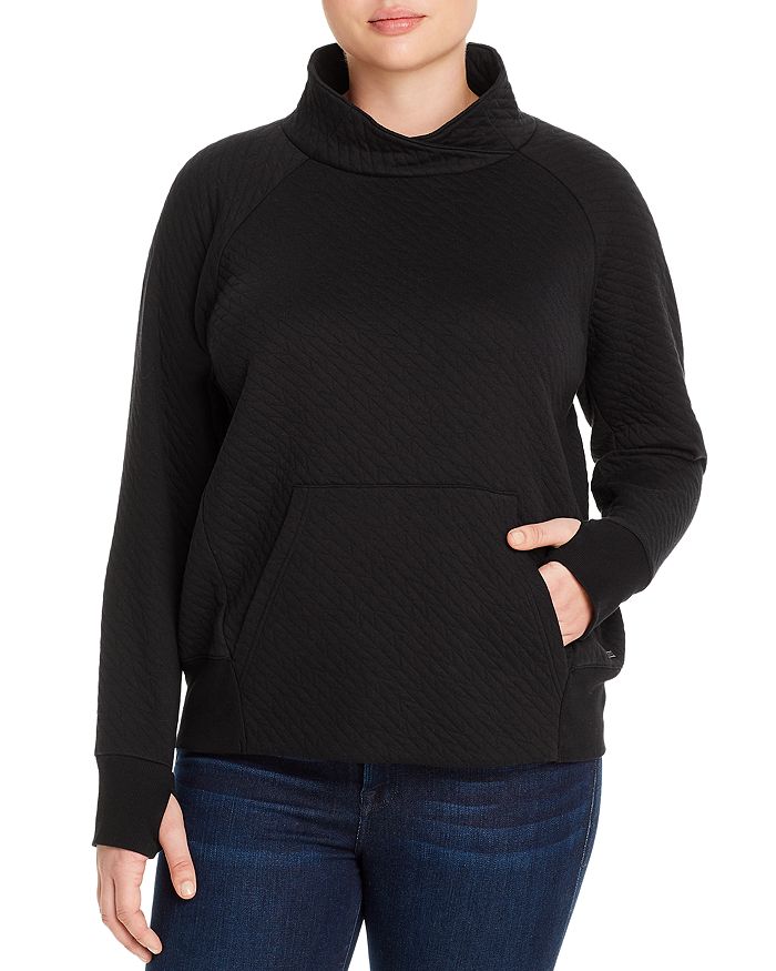 Marc New York Performance Plus Quilted Funnel Neck Sweatshirt In Black