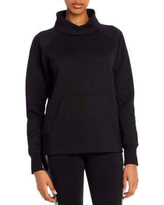 quilted funnel neck sweatshirt