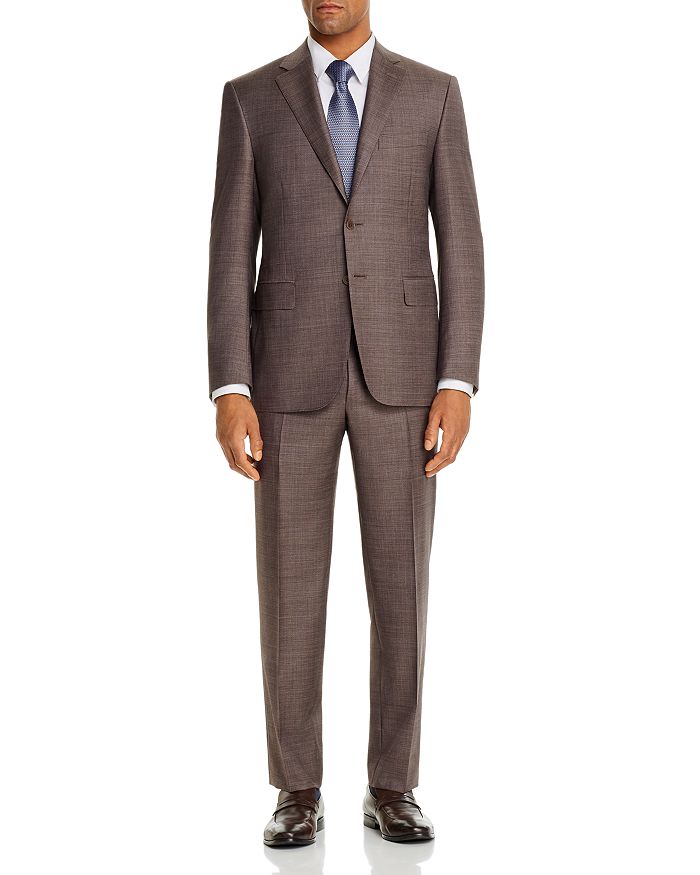 Canali Siena Sharkskin Classic Fit Suit In Brown