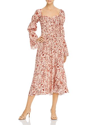 Amur Floral Silk Midi Dress | Bloomingdale's
