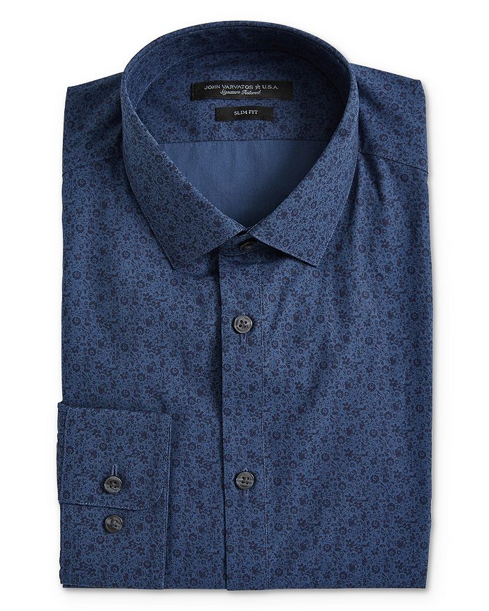 John Varvatos Star USA Floral Print Slim Fit Dress Shirt | Bloomingdale's