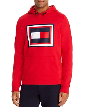 Tommy Hilfiger Graphic Logo Hooded Sweatshirt In Primary Red