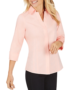 Foxcroft Taylor Non-iron Button-down Top In Cloud Coral