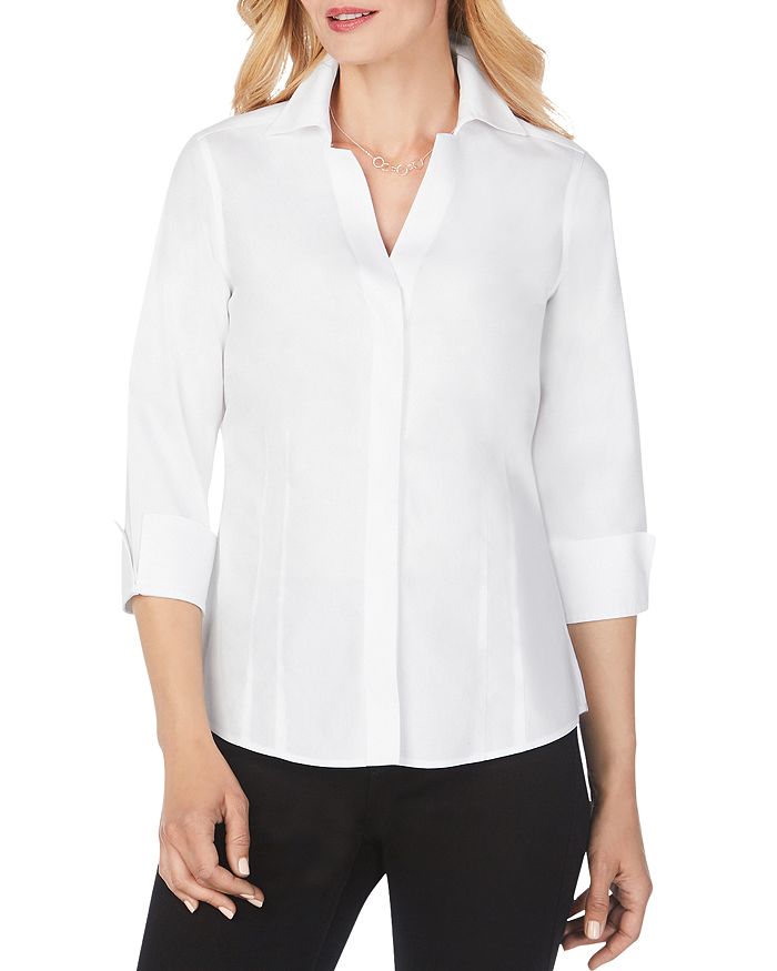 FOXCROFT TAYLOR NON-IRON BUTTON-DOWN TOP,102278