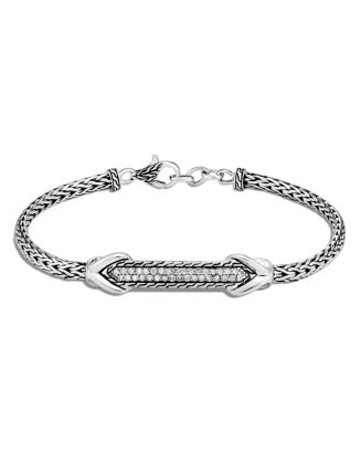 JOHN HARDY Sterling Silver Asli Diamond ID Bracelet | Bloomingdale's