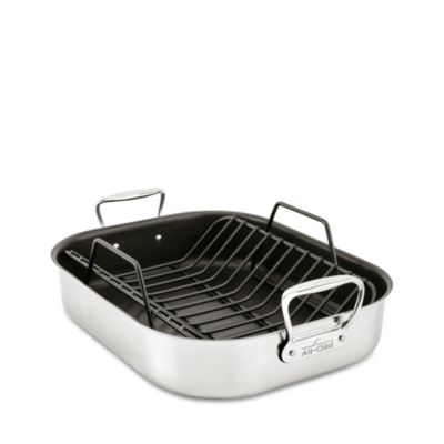 Large Stainless Steel Nonstick Roaster with Rack