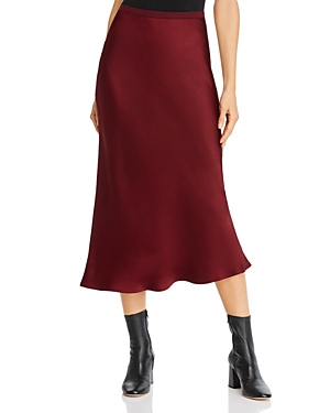 Shop Anine Bing Bar Silk Skirt In Dark Cherry