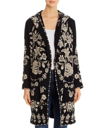 Johnny Was Lior Embroidered Hooded Duster Sweater