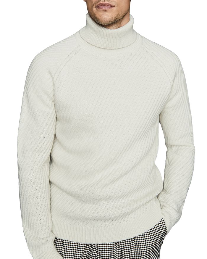 REISS Leith Diagonal-Stitch Turtleneck Sweater | Bloomingdale's