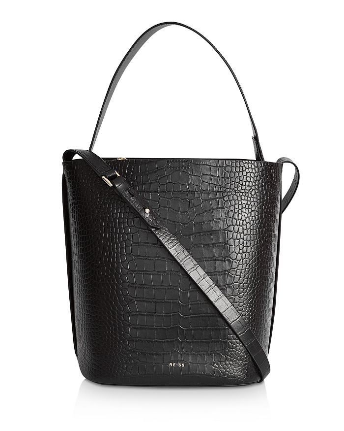 Reiss hudson leather bucket bag shop