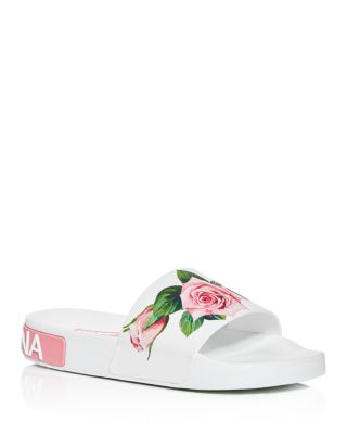 floral slide sandals