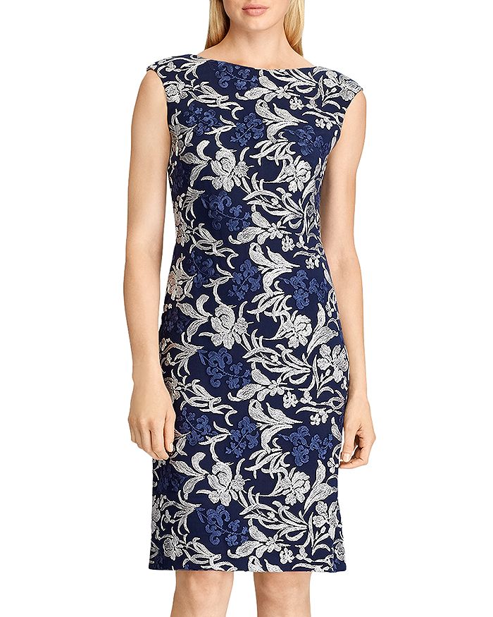 Ralph Lauren Lauren Metallic Lace Dress - 100% Exclusive In Navy/silver ...