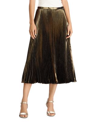 lauren pleated metallic skirt