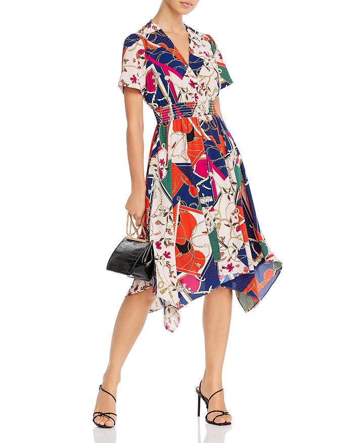 Aqua Scarf Print Fit-and-flare Dress - 100% Exclusive In Multi
