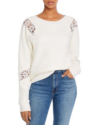 white lace sweatshirt