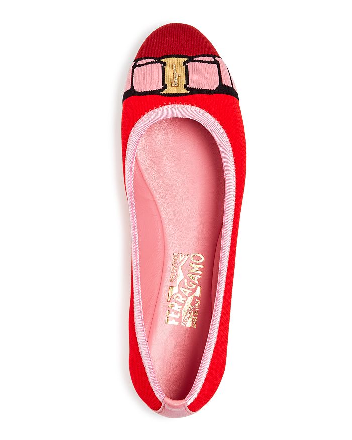 Salvatore Ferragamo Women's Varina Knit Ballet Flats In Nero | ModeSens