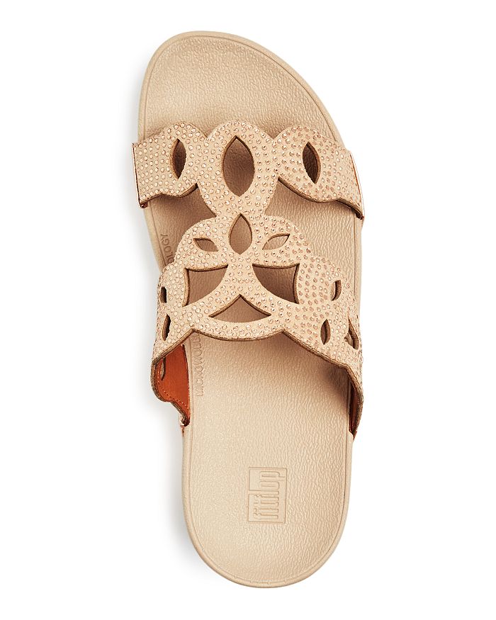 FITFLOP FITFLOP WOMEN'S ELORA CRYSTAL WEDGE SLIDE SANDALS