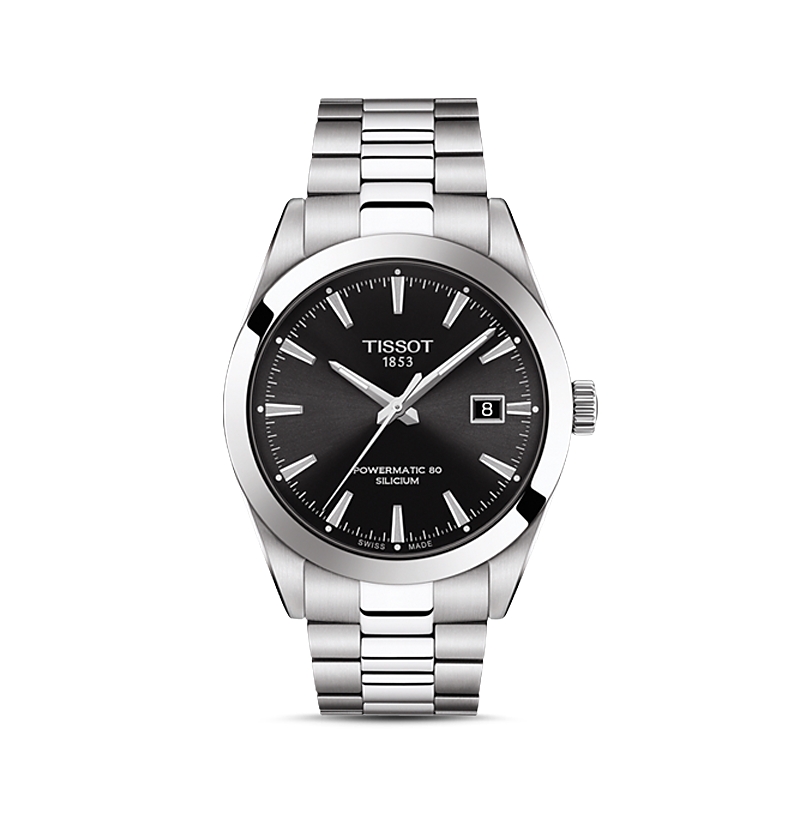 Tissot Gentleman Powermatic 80 Watch, 40mm In Black/silver