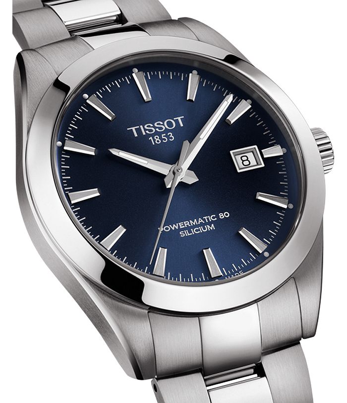 Shop Tissot Gentleman Powermatic 80 Watch, 40mm In Blue/silver