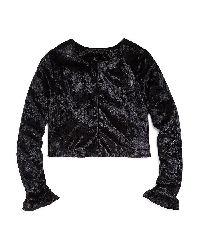 Aqua Girls' Velvet Jacket, Big Kid - 100% Exclusive In Black