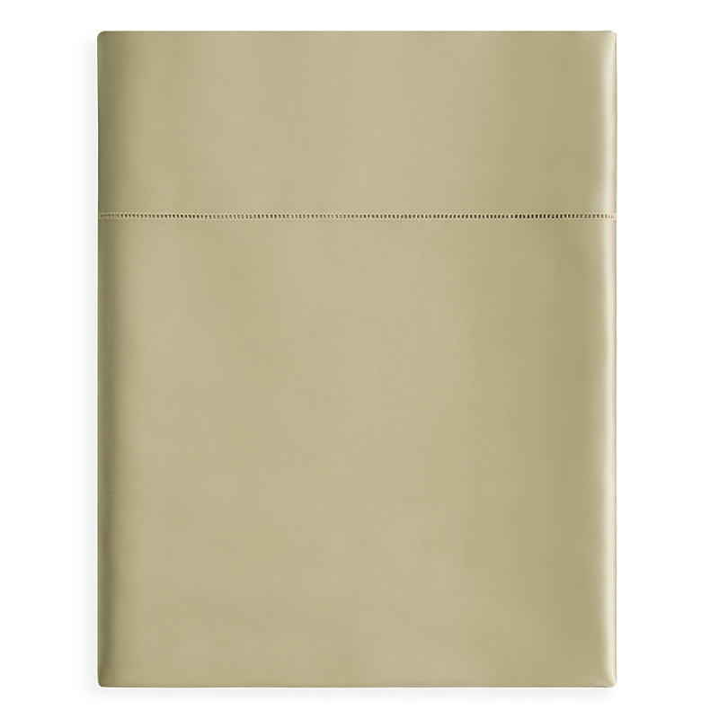 Sferra Giotto Sateen Queen Flat Sheet In Dark Khaki