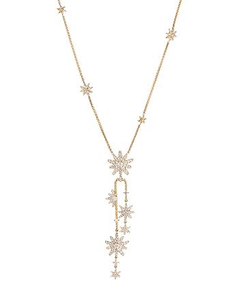 David Yurman - 18K Yellow Gold Diamond Starburst Cluster Necklace, 18"