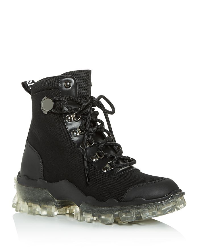 Moncler Women's Helis Hiking Boots In Black/translucent Patent Leather