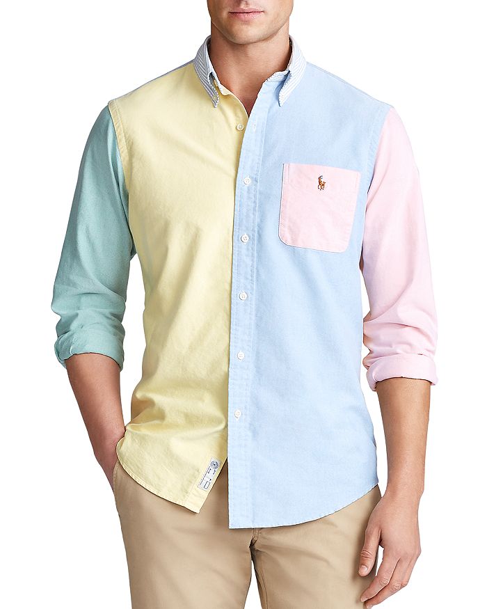 Polo Ralph Lauren Classic Fit Oxford Color-block Shirt In Multi 
