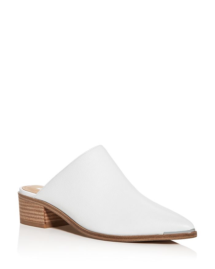 Marc Fisher Ltd Women's Young Pointed-toe Block-heel Mules In Ivory