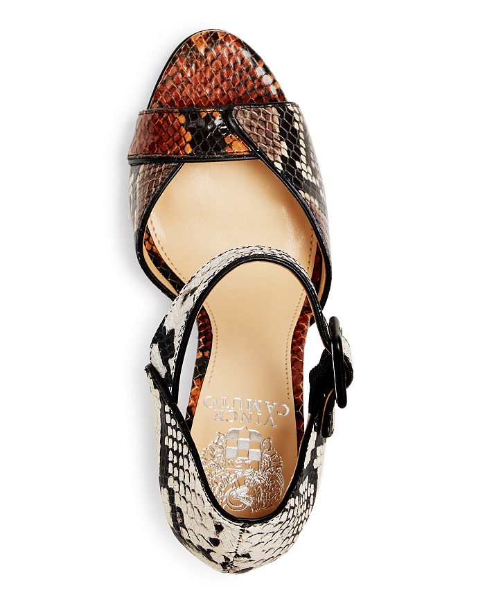 VINCE CAMUTO WOMEN'S SESSEN MIXED SNAKE-EMBOSSED HIGH-HEEL SANDALS