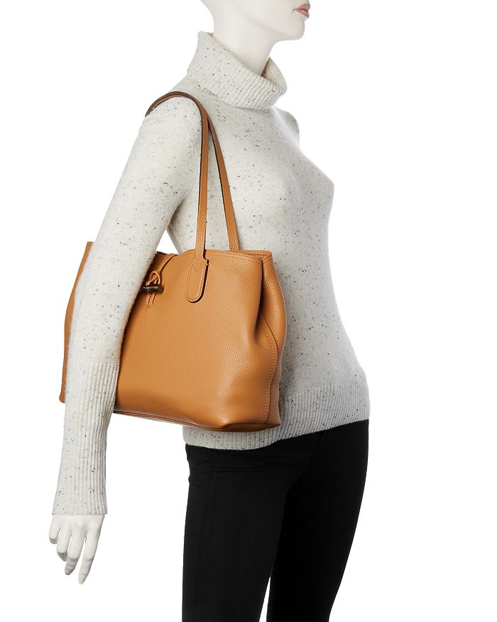 Longchamp Roseau Leather Shoulder Bag in Natural
