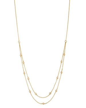Bloomingdale's Diamond Double Strand Station Necklace in 14K Yellow Gold, 0.29 ct. t.w. - 100% Exclu