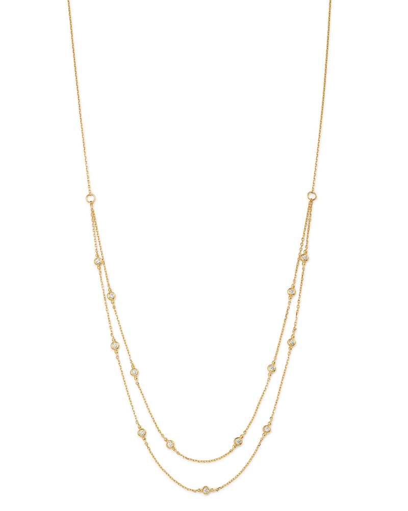 Bloomingdale's Fine Collection Diamond Double Strand Station Necklace in 14K Yellow Gold, 0.29 tcw