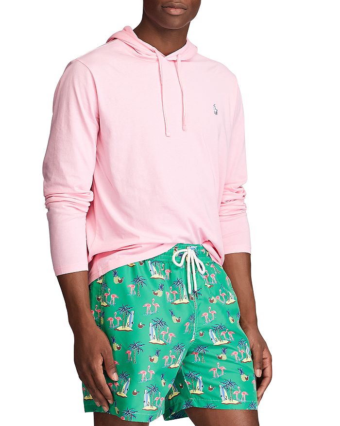 Polo Ralph Lauren Men's Polo Fleece Drawstring Hoodie In Pink