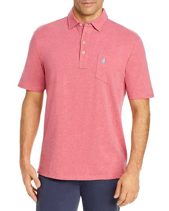 Johnnie-o Original Heathered Regular Fit Polo Shirt In Rio Red