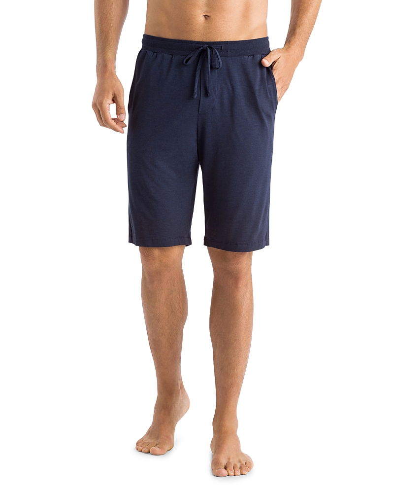 Hanro Natural Living Organic Cotton Drawstring Shorts In Deep Navy