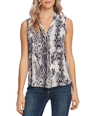 Vince Camuto Shirred High/low Tank In Snake Print