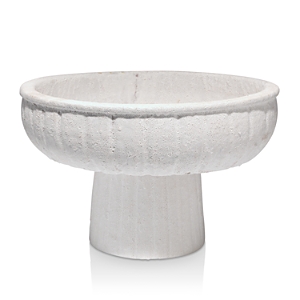 Shop Jamie Young Aegean Large Pedestal Bowl In Matte White