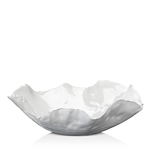 Shop Jamie Young Large Peony Bowl In White Ceramic
