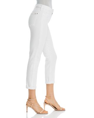 High Rise Ankle Straight Jeans in White