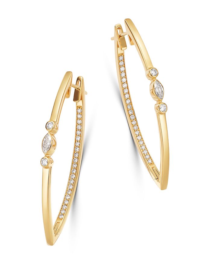 Bloomingdale's Diamond Statement Hoop Earrings In 14k Yellow Gold, 1.3 Ct. T.w. - 100% Exclusive In White/multi